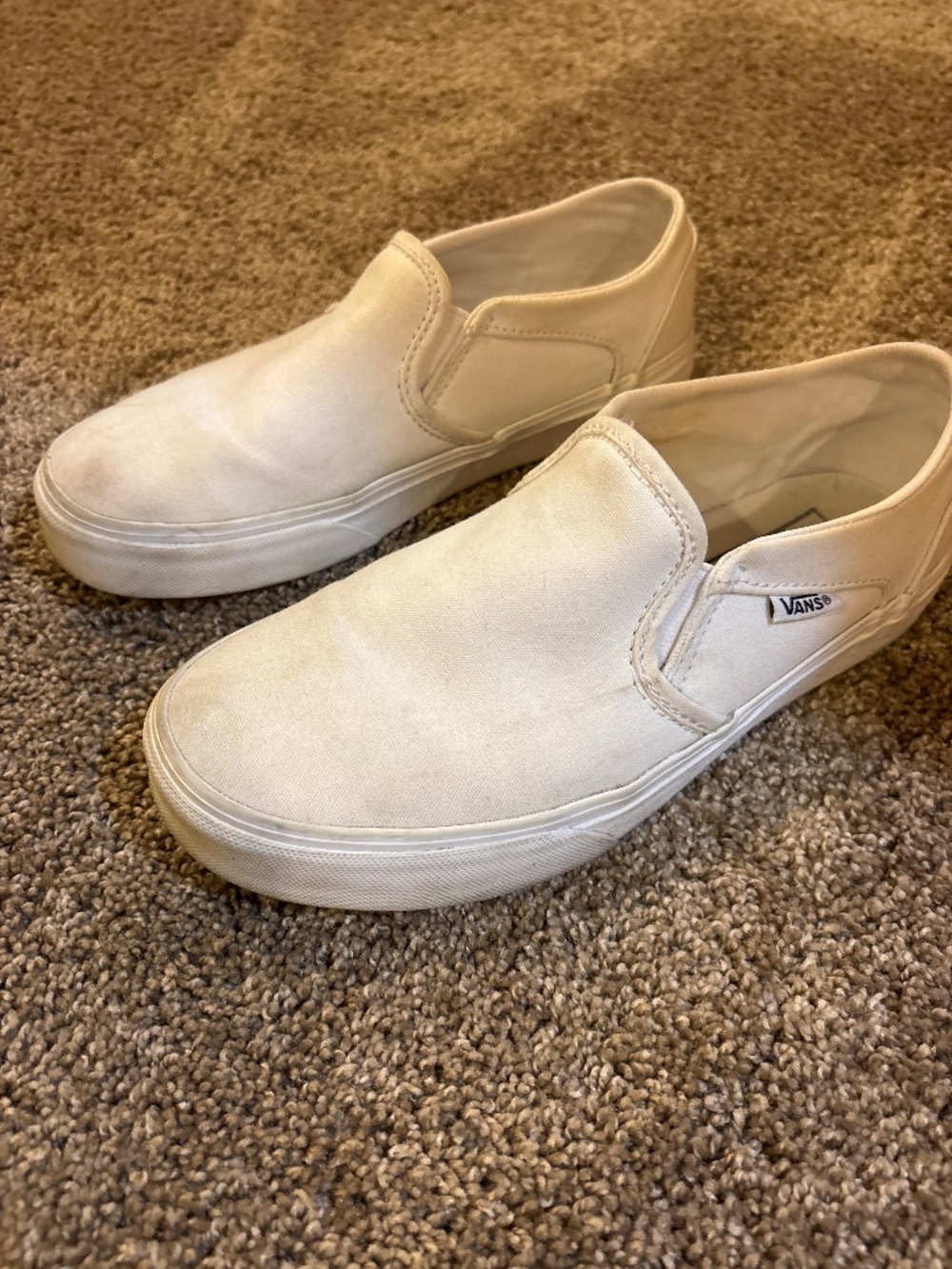 Vans slip ons white - size 6.5